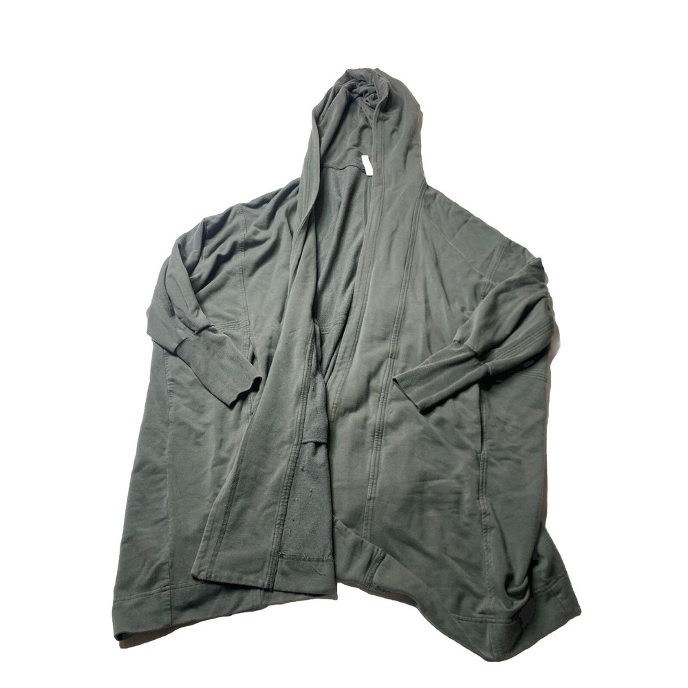 Athleta Mantra Wrap Oversized Hooded Cardigan Sweater Womens S Gray Relaxed Yoga